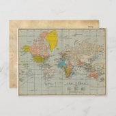 Carte du monde vintage 1910 V2 (Devant / Derrière)