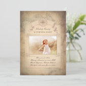 Carte du monde vintage Anniversaire photo (Debout devant)