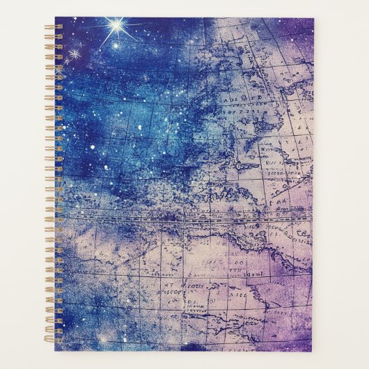 Carte du monde vintage violet céleste (14) (Devant)