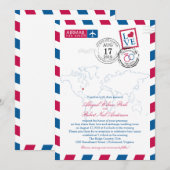 Carte du monde Virginia USA Airmail | Mariage (Devant / Derrière)