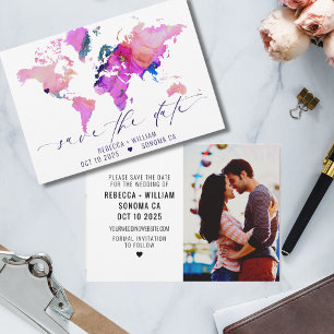 Carte du monde Voyage Destination Mariage Enregist