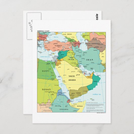 Carte du Moyen-Orient (Devant / Derrière)