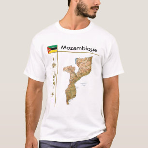 Carte du Mozambique + Drapeau + Titre T-shirt