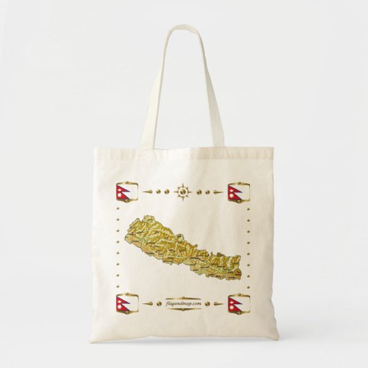 Carte du Népal + Sac de drapeaux (Devant)