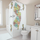 Carte du New Jersey comtés blanc Douche rideau (En situation)