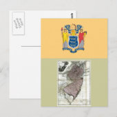 Carte du New Jersey et drapeau national (Devant / Derrière)