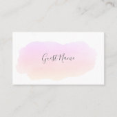 Carte du nom de l'invité de l'aquarelle rose doux (Devant)