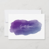 Carte du nom d'hôte de l'aquarelle violette (Dos)