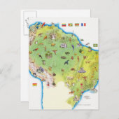 Carte du nord de l'Amérique du Sud (Devant / Derrière)