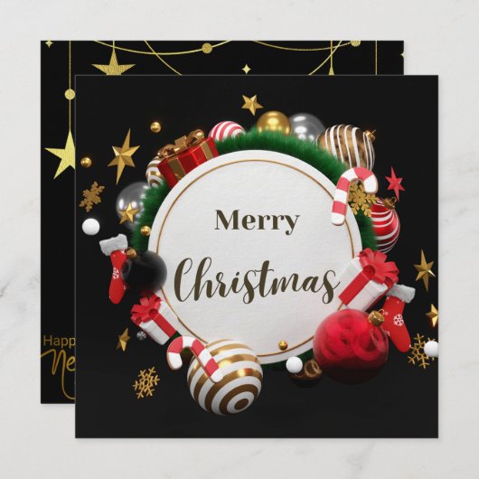 Carte du Nouvel An (Devant / Derrière)