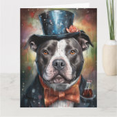 Carte du Nouvel An American Staffordshire (Devant)