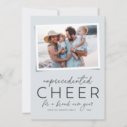 Carte du Nouvel An bleu 2022 joyeuse sans précéden (Devant)