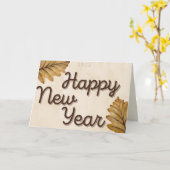 Carte du Nouvel An feuille (Fleur jaune)
