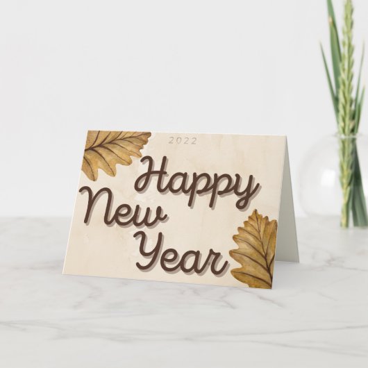 Carte du Nouvel An feuille (Devant)