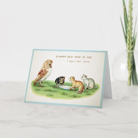 Carte du Nouvel An Grenouilles Vintage (Devant)