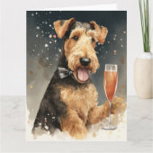 Carte du Nouvel An pour Airedale Terrier (Devant)