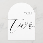 Carte du numéro de table deux (Dos)