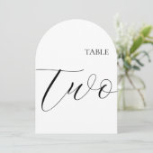 Carte du numéro de table deux (Debout devant)
