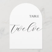Carte du numéro de table douze (Devant)