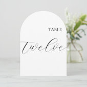Carte du numéro de table douze (Debout devant)