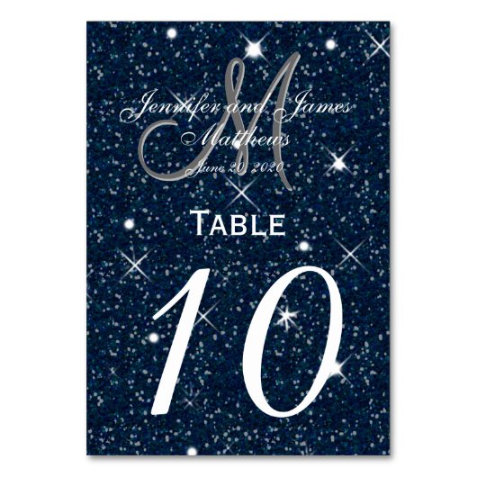 Carte du numéro de table du Mariage de nuit Starry (Par défaut)
