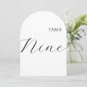 Carte du numéro de table neuf (Debout devant)