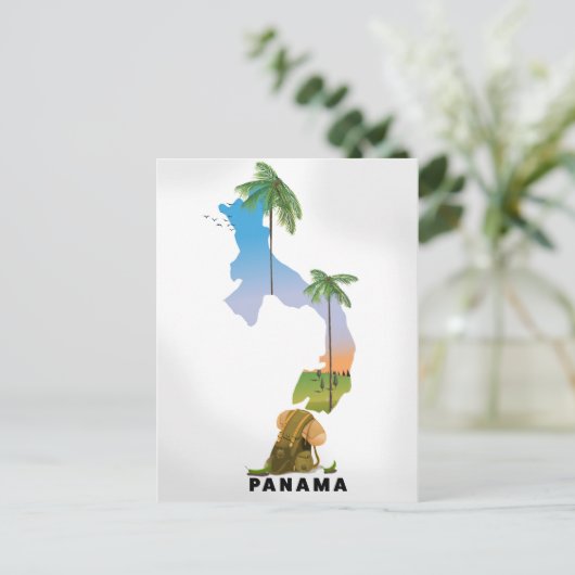 Carte du Panama Impression d'affiche illustrée de (Debout devant)