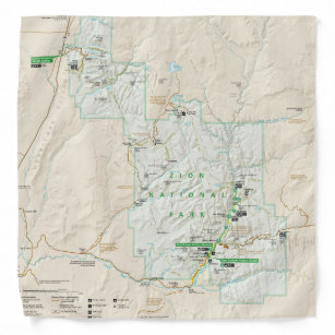 Carte du parc national de Zion (Utah) bandana
