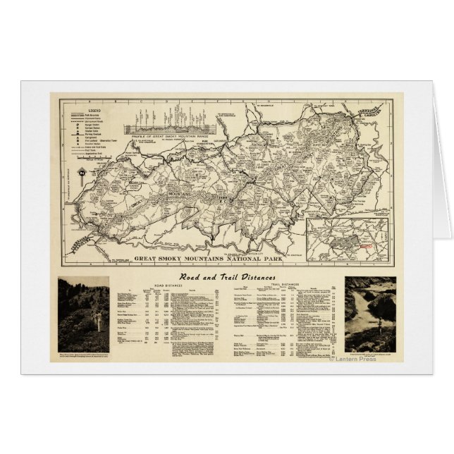Carte du parc national des Great Smoky Mountains (Devant horizontal)