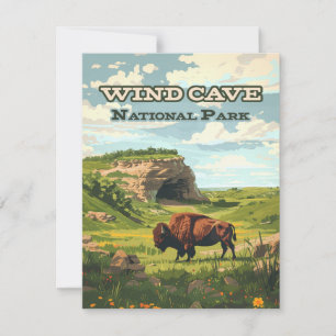 Carte du parc national Wind Cave Bison South Dakot