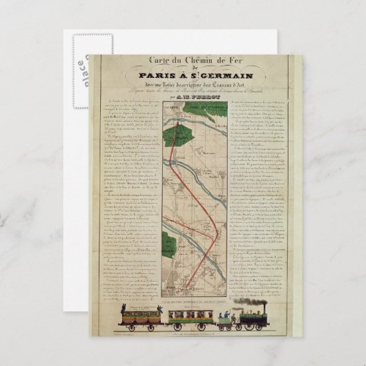 Carte du Paris à la gare St Germain, par (Devant / Derrière)