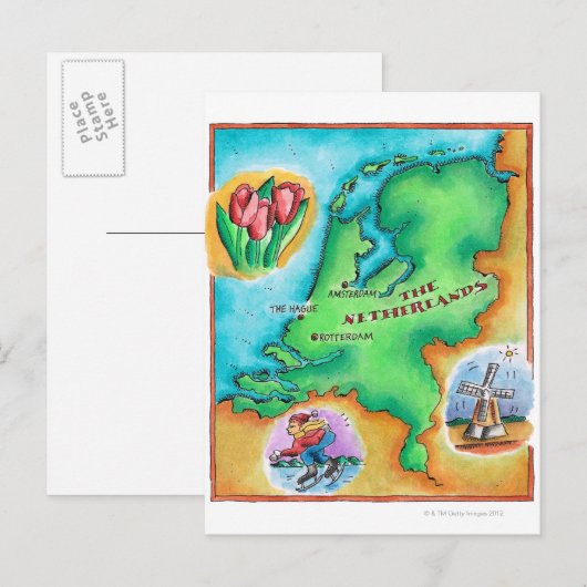 Carte du Pays-Bas (Devant / Derrière)