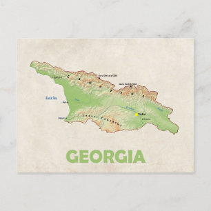 Carte du pays de Géorgie carte postale