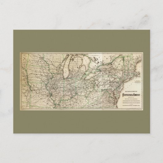 Carte du Pennsylvania Railroad (1871) (Devant)