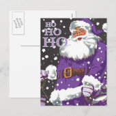 Carte du Père Noël pourpre (Devant / Derrière)