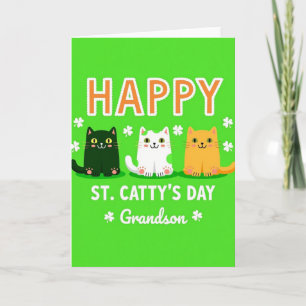 Carte du petit-fils Chats verts