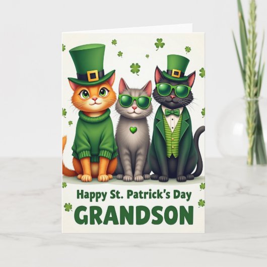 Carte du petit-fils de chats de la Saint-Patrick (Devant)