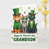 Carte du petit-fils de chats de la Saint-Patrick (Fleur jaune)