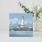 Carte du phare de Boston (Debout devant)