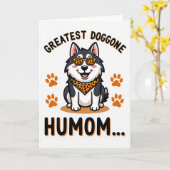 Carte du plus cool Humom de chien (Fleur jaune)