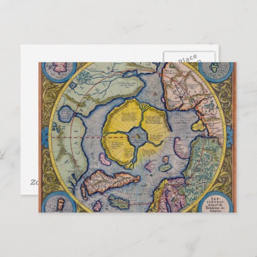 Carte du pôle Nord du 16e siècle Mercator (Devant / Derrière)