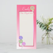 Carte du programme Bat mitzvah sucré Candy (Debout devant)