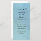 Carte du programme d'aquarelle bleue du service co (Devant / Derrière)