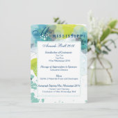 Carte du programme de bal des prix Floral personna (Debout devant)