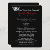 Carte du programme de bal Miss America Silver Crow (Devant / Derrière)