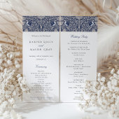 Carte du programme de cérémonie des Mariages à thè