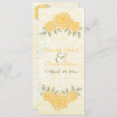 Carte du programme de cérémonie des mariages de ro (Devant / Derrière)