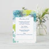 Carte du programme de déjeuner du concours floral (Debout devant)