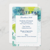 Carte du programme de déjeuner du concours floral (Devant / Derrière)