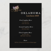 Carte du programme de déjeuner Shimmer noir style (Devant)